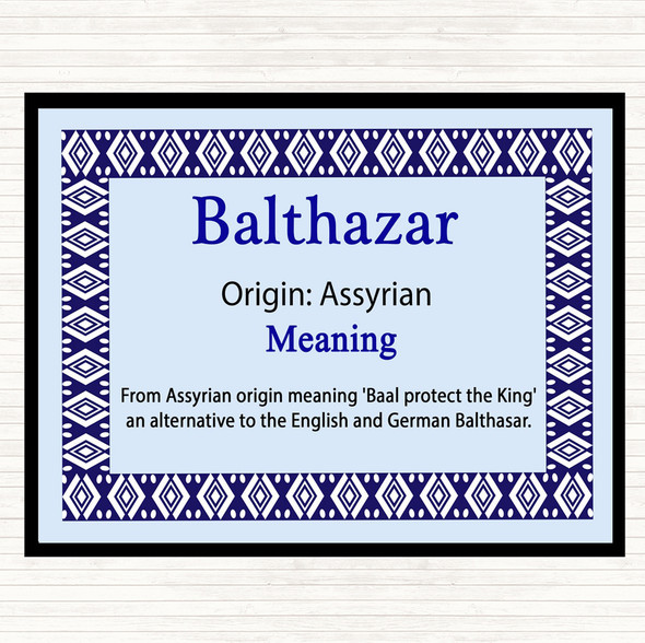Balthazar Name Meaning Mouse Mat Pad Blue