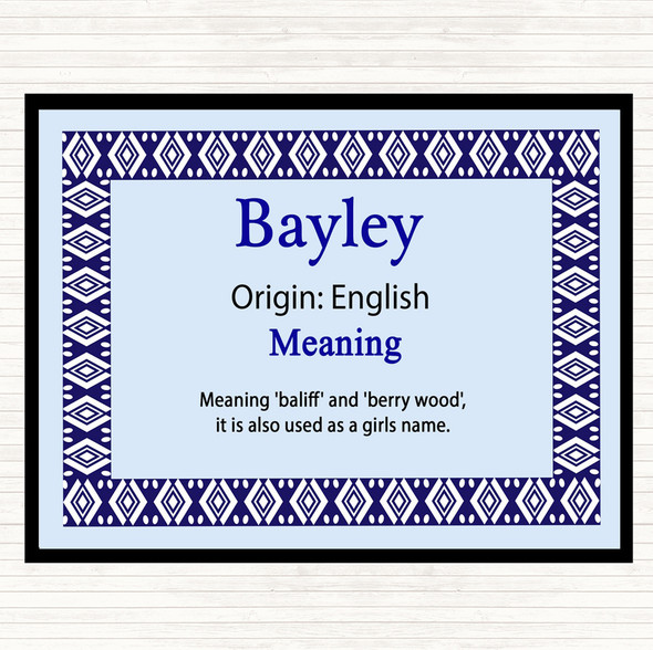 Bayley Name Meaning Mouse Mat Pad Blue