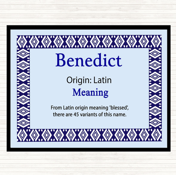 Benedict Name Meaning Mouse Mat Pad Blue