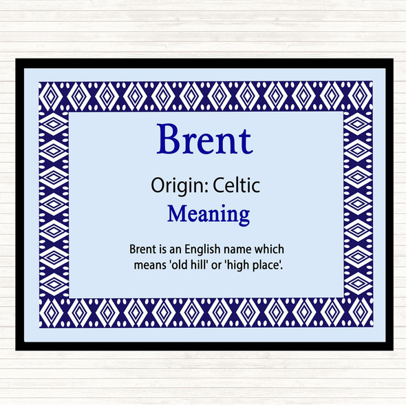 Brent Name Meaning Mouse Mat Pad Blue