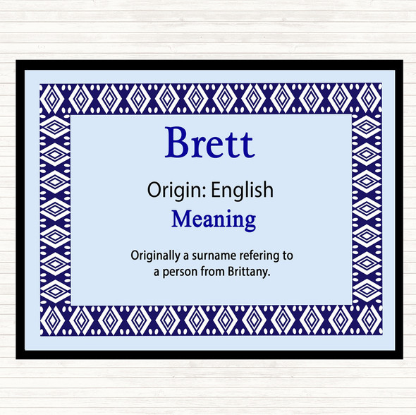 Brett Name Meaning Mouse Mat Pad Blue
