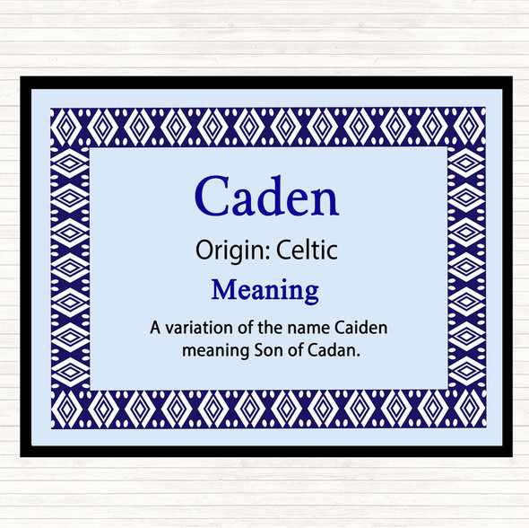 Caden Name Meaning Mouse Mat Pad Blue