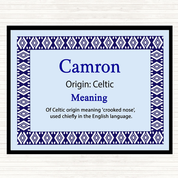 Camron Name Meaning Mouse Mat Pad Blue
