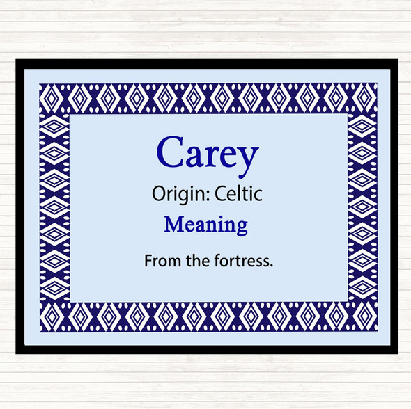 Carey Name Meaning Mouse Mat Pad Blue