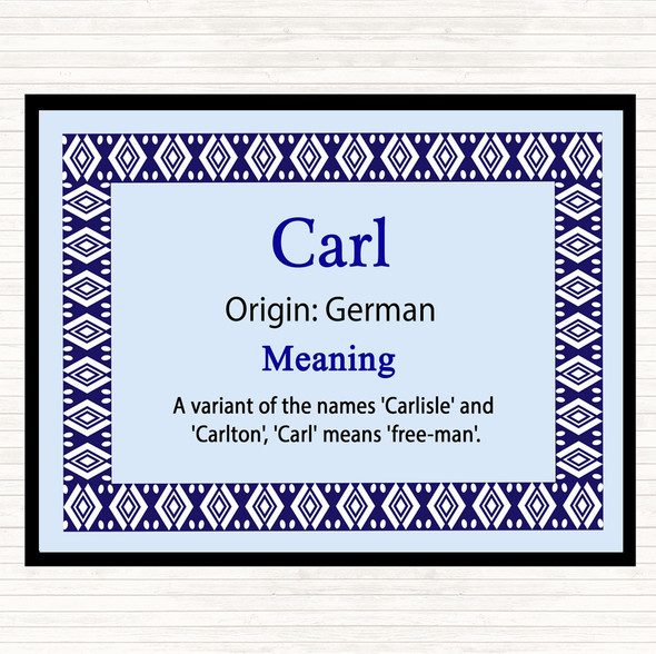 Carl Name Meaning Mouse Mat Pad Blue