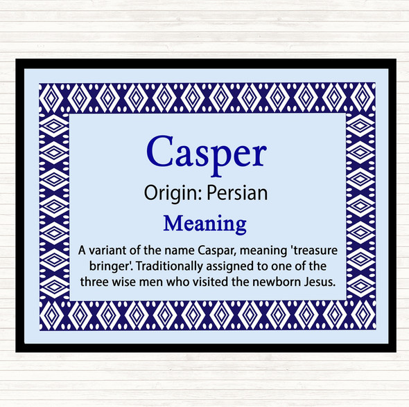 Casper Name Meaning Mouse Mat Pad Blue