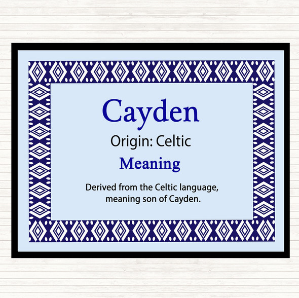 Cayden Name Meaning Mouse Mat Pad Blue
