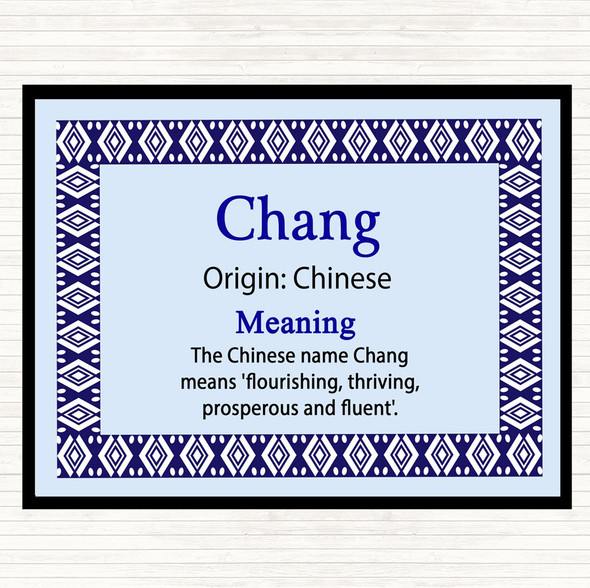 Chang Name Meaning Mouse Mat Pad Blue