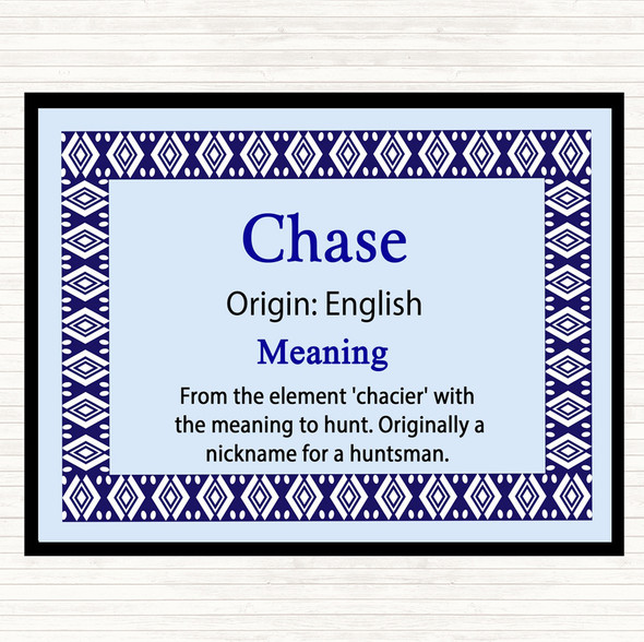 Chase Name Meaning Mouse Mat Pad Blue