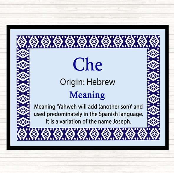 Che Name Meaning Mouse Mat Pad Blue