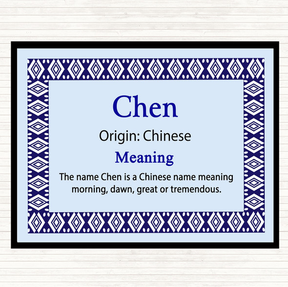 Chen Name Meaning Mouse Mat Pad Blue