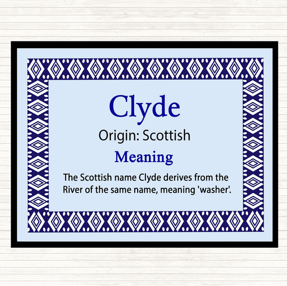 Clyde Name Meaning Mouse Mat Pad Blue
