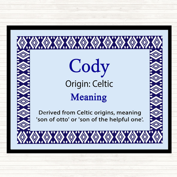 Cody Name Meaning Mouse Mat Pad Blue