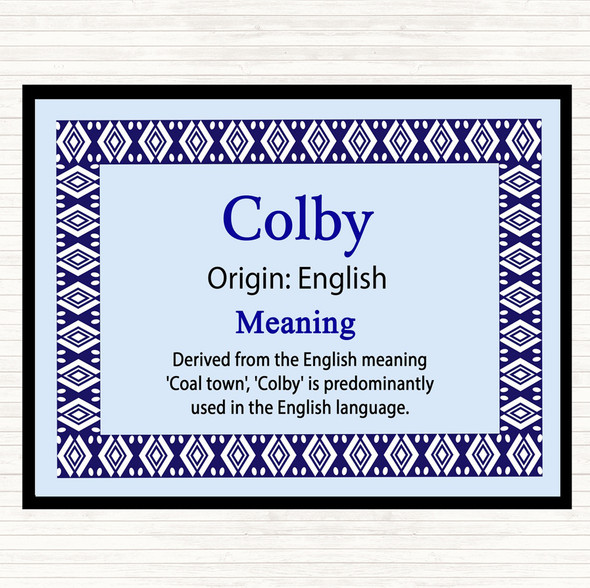 Colby Name Meaning Mouse Mat Pad Blue