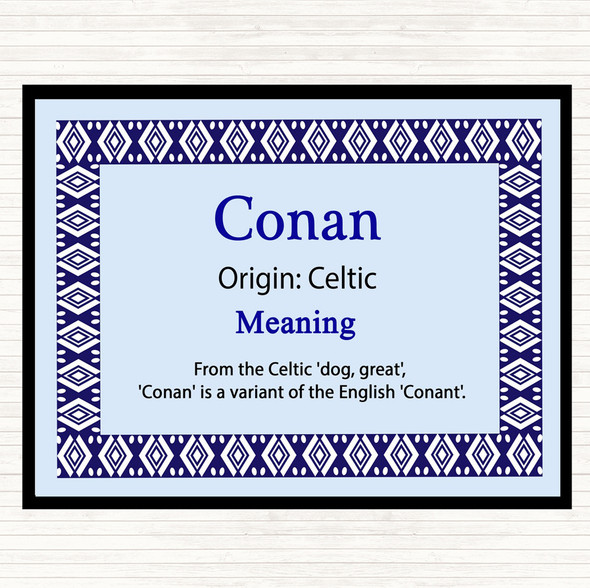Conan Name Meaning Mouse Mat Pad Blue