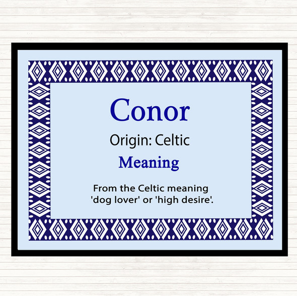 Conor Name Meaning Mouse Mat Pad Blue