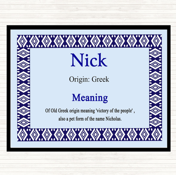 Nick Name Meaning Mouse Mat Pad Blue