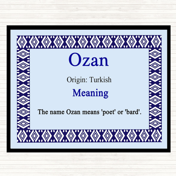 Ozan Name Meaning Mouse Mat Pad Blue