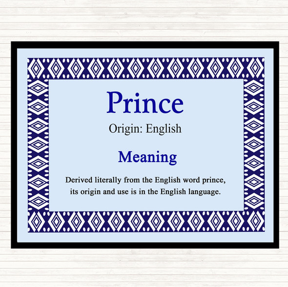 Prince Name Meaning Mouse Mat Pad Blue