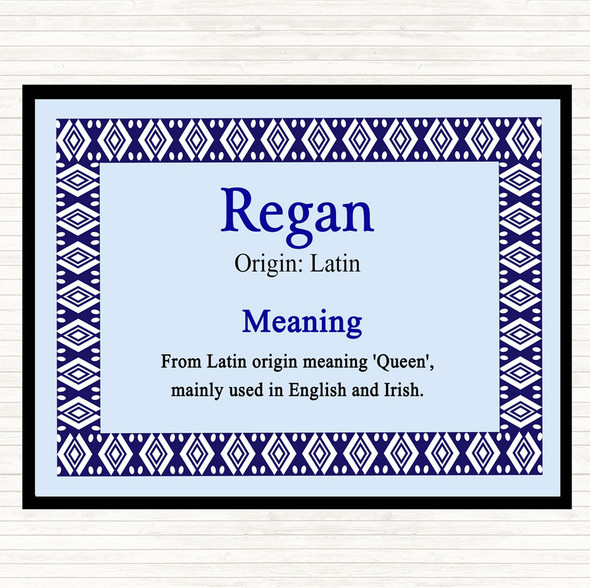 Regan Name Meaning Mouse Mat Pad Blue