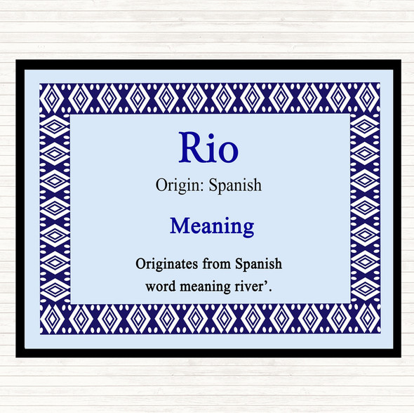 Rio Name Meaning Mouse Mat Pad Blue