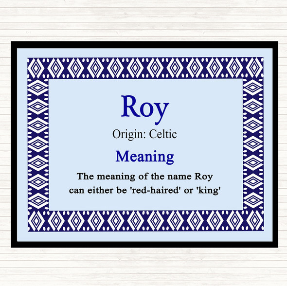 Roy Name Meaning Mouse Mat Pad Blue