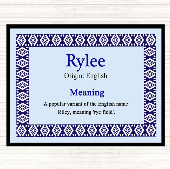 Rylee Name Meaning Mouse Mat Pad Blue