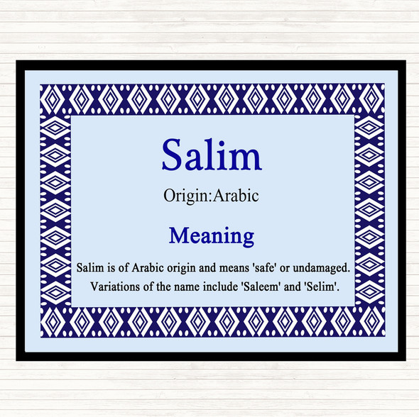 Salim Name Meaning Mouse Mat Pad Blue