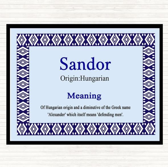 Sandor Name Meaning Mouse Mat Pad Blue