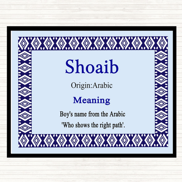 Shoaib Name Meaning Mouse Mat Pad Blue