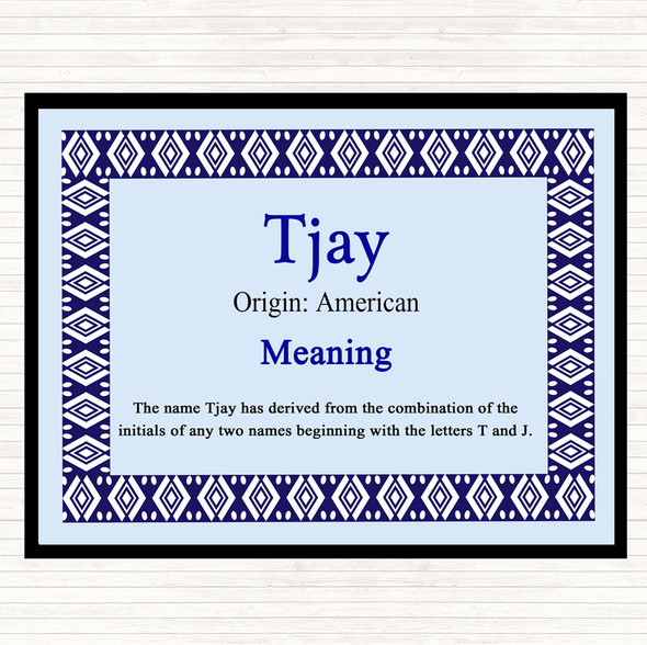 Tjay Name Meaning Mouse Mat Pad Blue