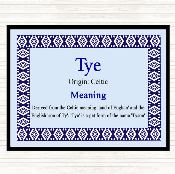 Tye Name Meaning Mouse Mat Pad Blue