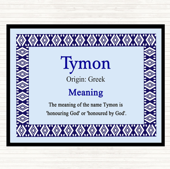 Tymon Name Meaning Mouse Mat Pad Blue