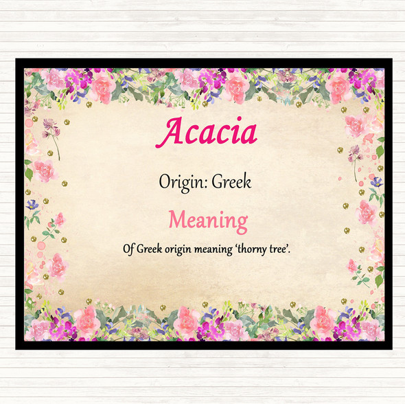 Acacia Name Meaning Mouse Mat Pad Floral