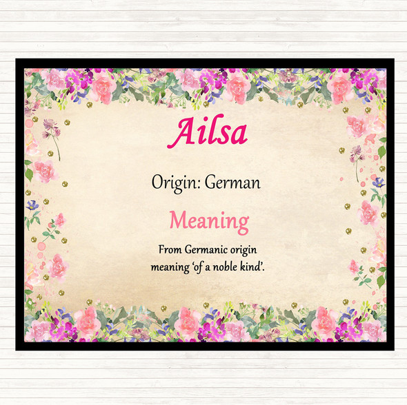 Ailsa Name Meaning Mouse Mat Pad Floral