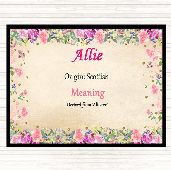 Allie Name Meaning Mouse Mat Pad Floral