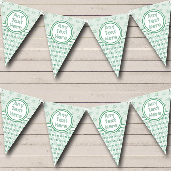 Winter Snowflakes Green Personalised Christmas Bunting