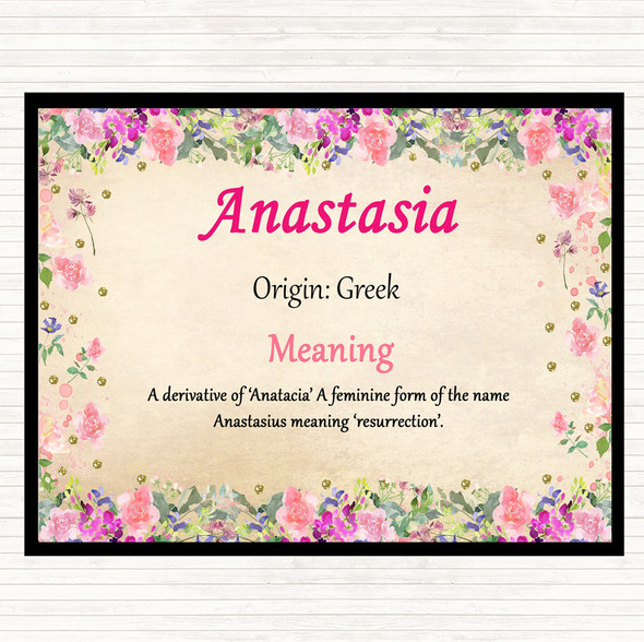 Anastasia Name Meaning Mouse Mat Pad Floral