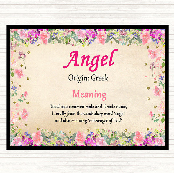 Angel Name Meaning Mouse Mat Pad Floral