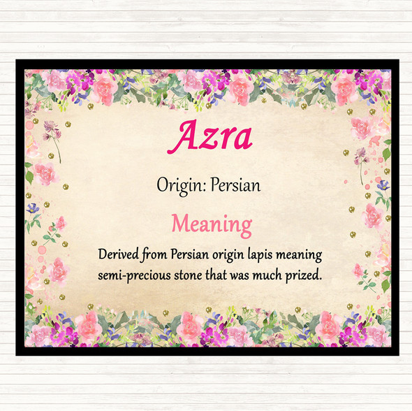 Azra Name Meaning Mouse Mat Pad Floral