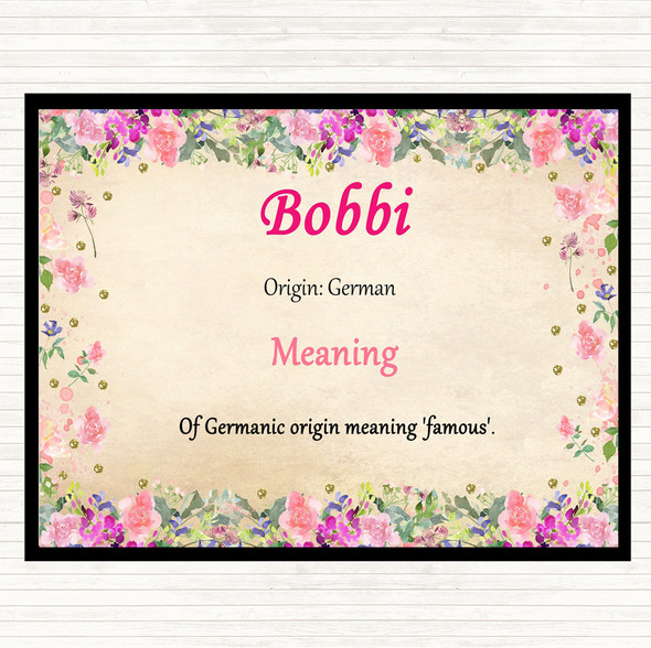 Bobbi Name Meaning Mouse Mat Pad Floral