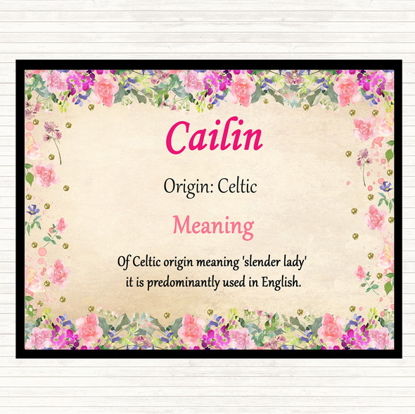 Cailin Name Meaning Mouse Mat Pad Floral