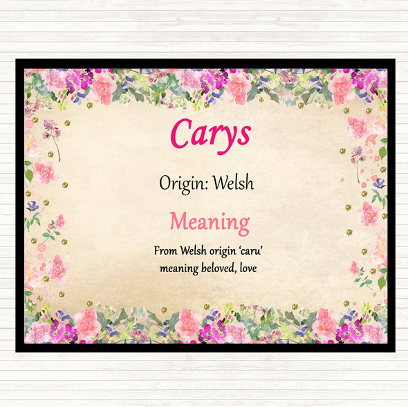 Carys Name Meaning Mouse Mat Pad Floral