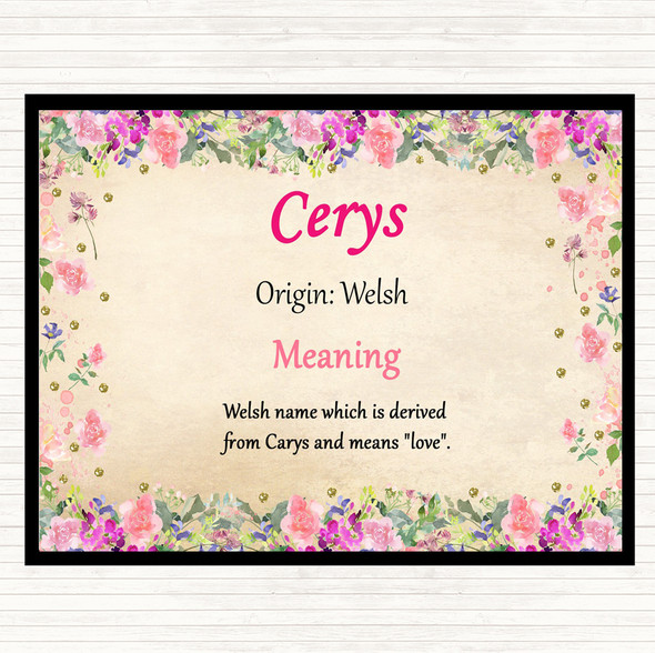 Cerys Name Meaning Mouse Mat Pad Floral