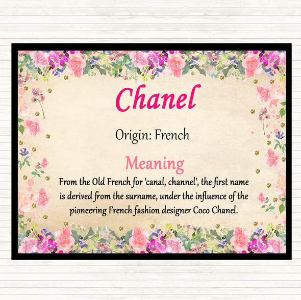 Chanel Name Meaning Mouse Mat Pad Floral