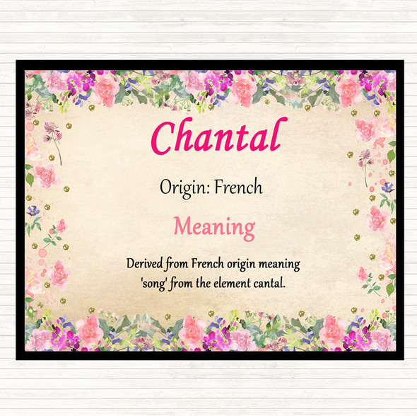 Chantal Name Meaning Mouse Mat Pad Floral