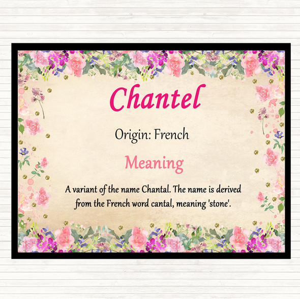 Chantel Name Meaning Mouse Mat Pad Floral