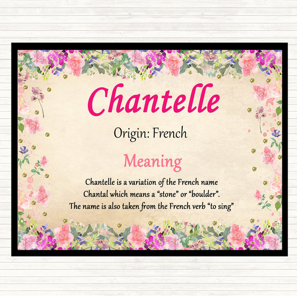 Chantelle Name Meaning Mouse Mat Pad Floral