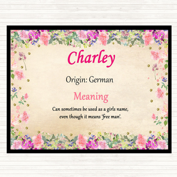 Charley Name Meaning Mouse Mat Pad Floral