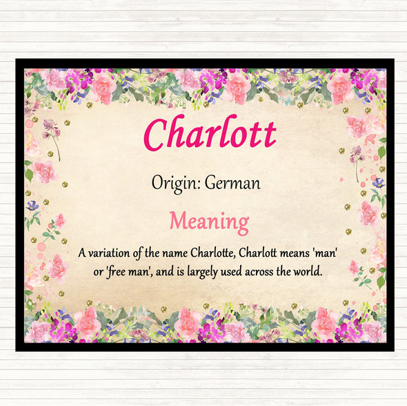 Charlott Name Meaning Mouse Mat Pad Floral